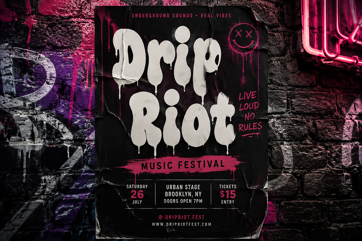 Drip Riot – Dripping Display Font, a Script Font by Wow Magic (Photo 3 of 4)