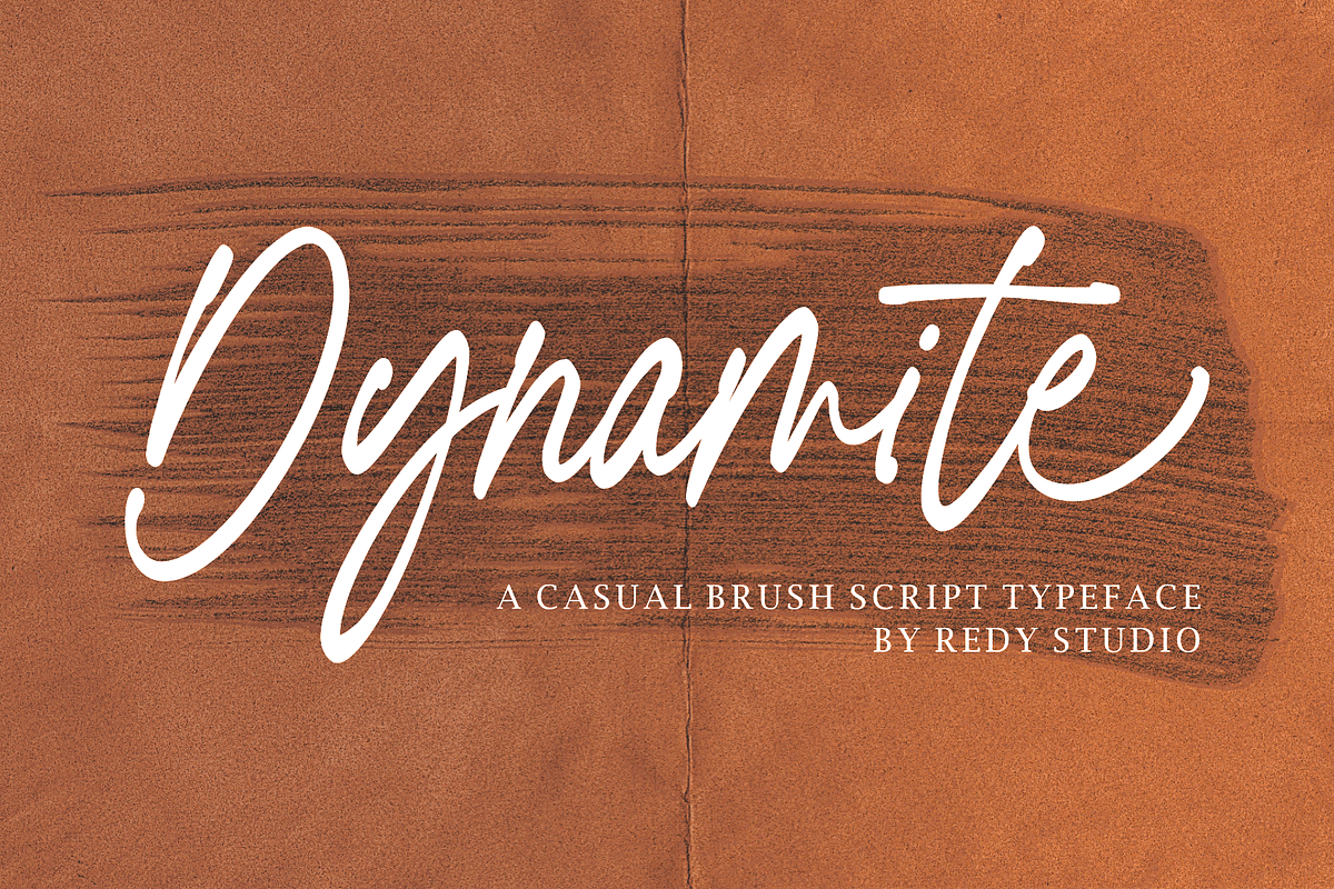 Dynamite - Casual Brush Script, a Script Font by RedyStudio (Photo 1 of 10)