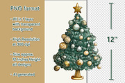 Whimsical Christmas Tree Clipart V.1, a Seasonal Illustration by V Design Creator (Thumbnail 2 of 9)