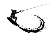 Water Ski Silhouette Vector Bundle, an Illustration by Designs_River (Thumbnail 8 of 51)