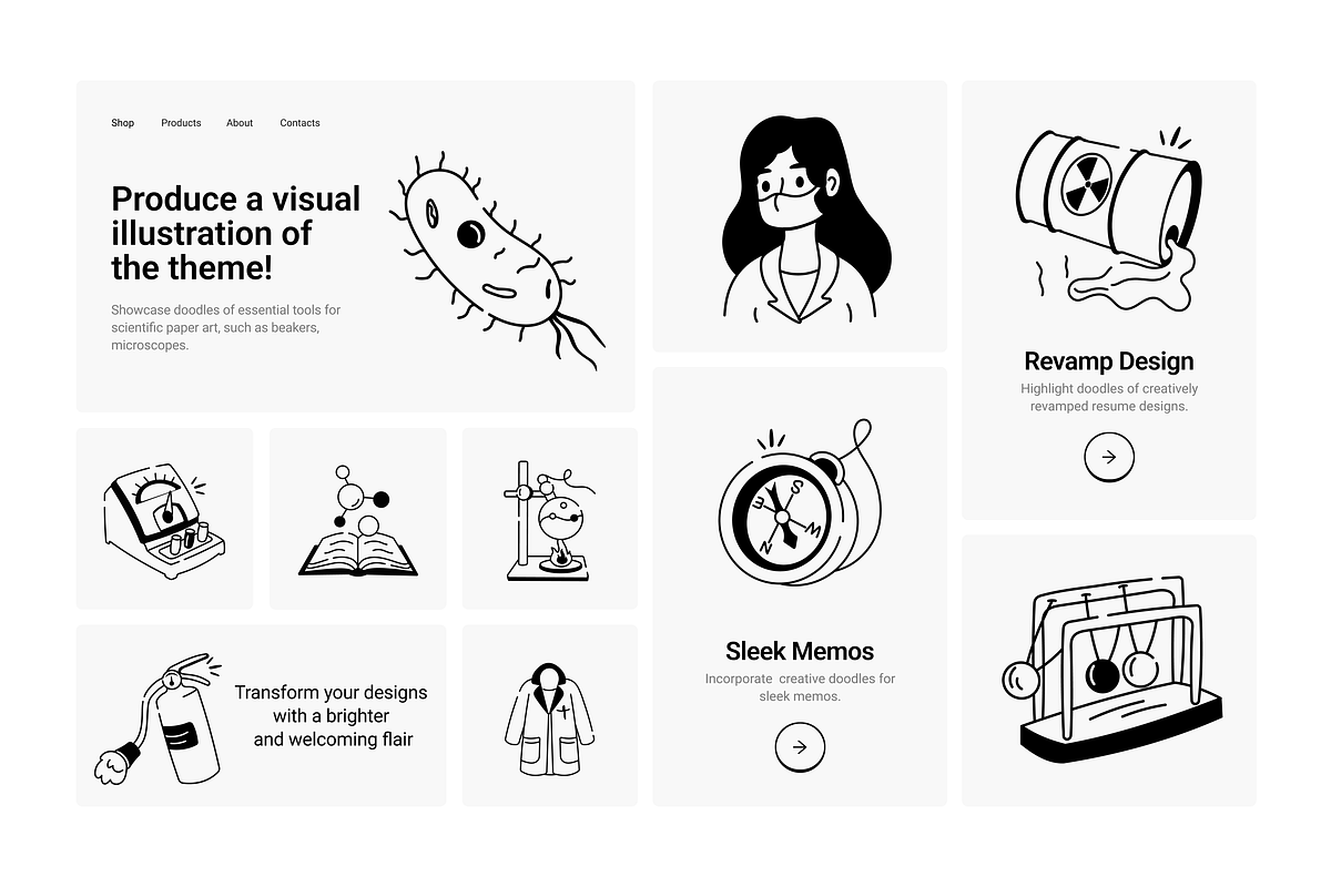 Science Doodles Icons Set, a Solid Icon by Prosymbols (Photo 4 of 6)