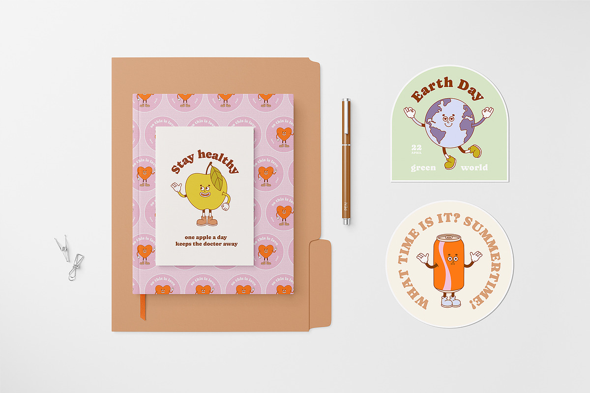 Retro Mood. Cartoon characters., a Decorative Illustration by Sweet Corner (Photo 11 of 12)