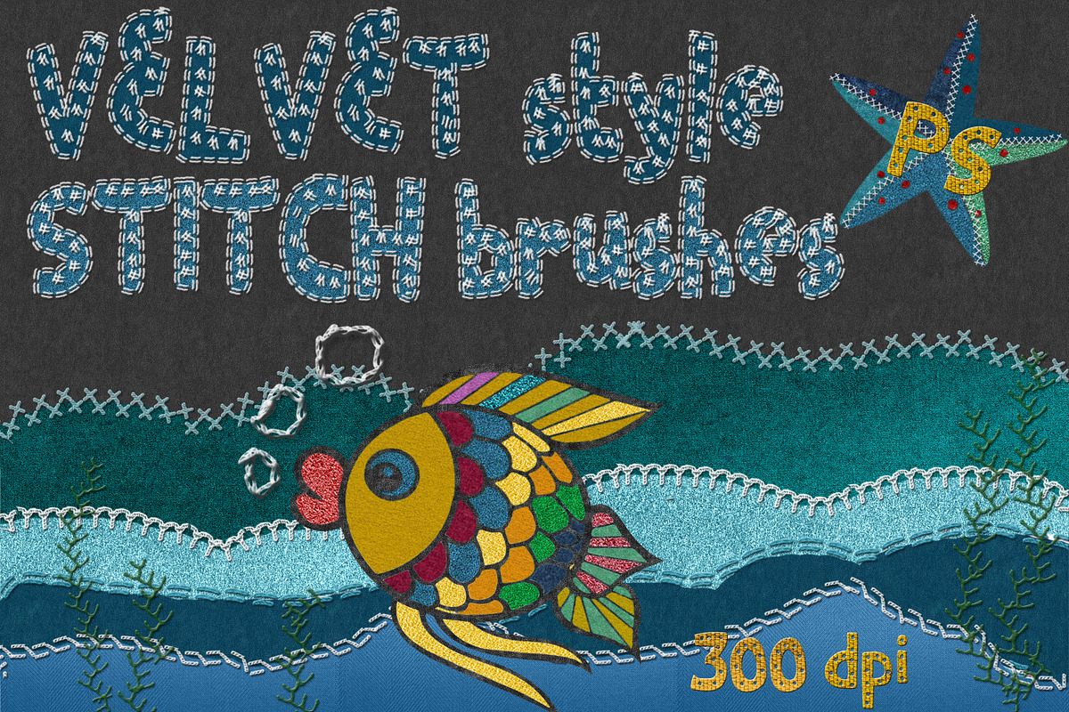 Velvet STYLES & STITCH BRUSHES PS, a Layer Style Add-On by Alexiva (Photo 3 of 6)