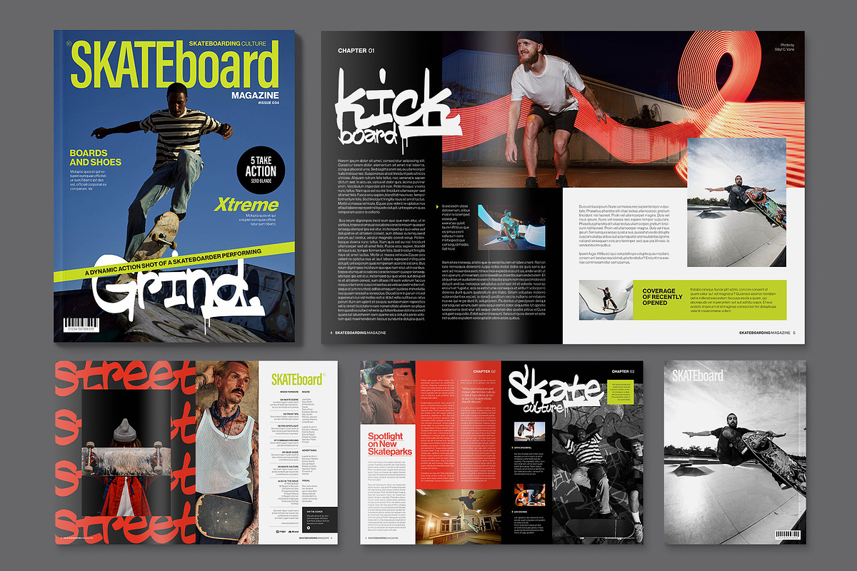 Skateboarding Magazine Template, a Magazine Template by BrandPacks (Photo 2 of 5)