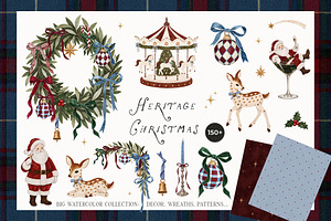 Watercolor Heritage Christmas, an Object Graphic by Lana Elanor