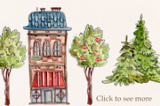 English Houses set +3 patterns, a Decorative Illustration by Kristina Crocus (Thumbnail 2 of 5)