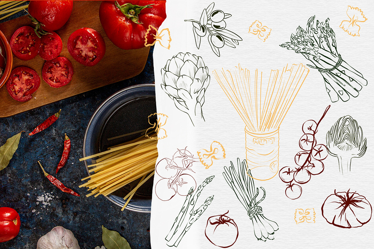 Mediterranean Food Illustrations, a Graphic by HabitusDesigns (Photo 4 of 5)