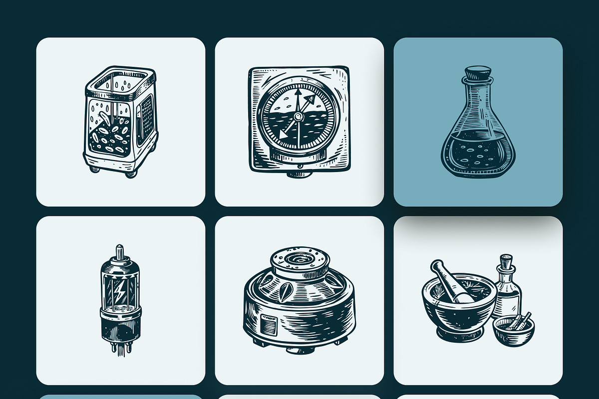 Vintage Scientific Equipment Art Set, an Education Illustration by Prosymbols (Photo 9 of 10)