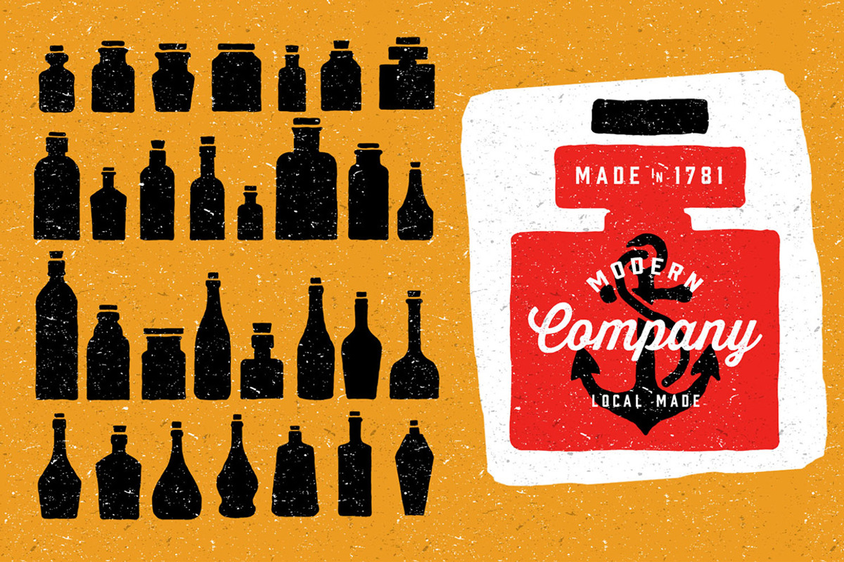 Hand drawn Bottles KIT preview 4