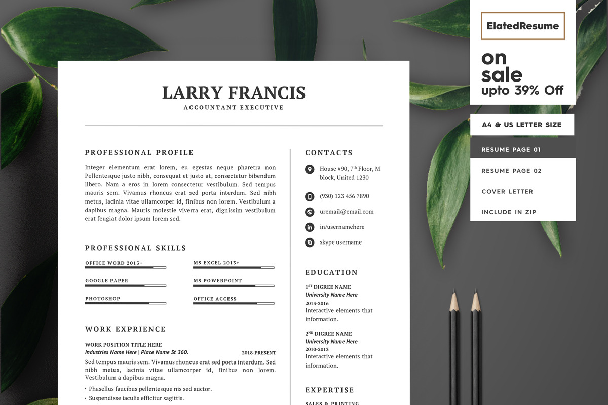 Resume Template 3 pages, a Resume Template by Axpand (Photo 1 of 5)