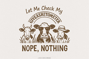 Funny Cow Giveashitometer PNG, an Illustration by SharpMarketplace