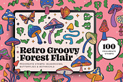 Groovy Procreate Forest & Mushrooms, a Brush Add-On by Pencil Twist (Thumbnail 1 of 9)
