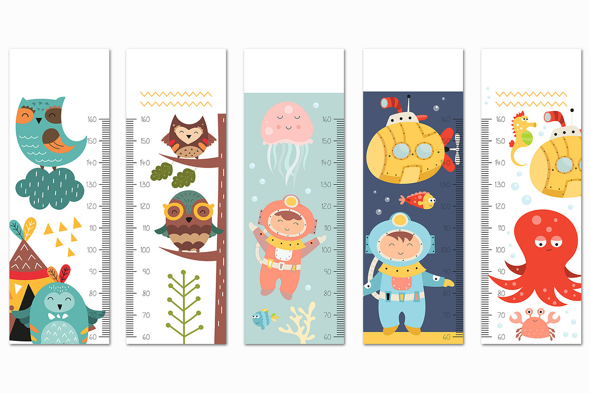 Height chart for kids nursery art, an Education Illustration by Nursery Art (Photo 4 of 12)