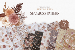 Autumn Watercolor Seamless Patterns