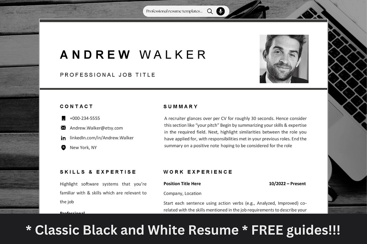 Resume/CV with Photo template, a Resume Template by The Career Lab (Photo 1 of 10)