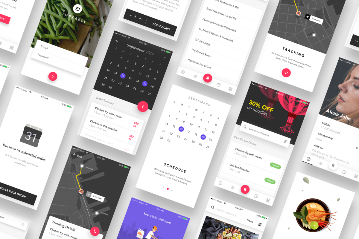 Food iOS App - Sketch file, an UI Kit Template by Divanraj
