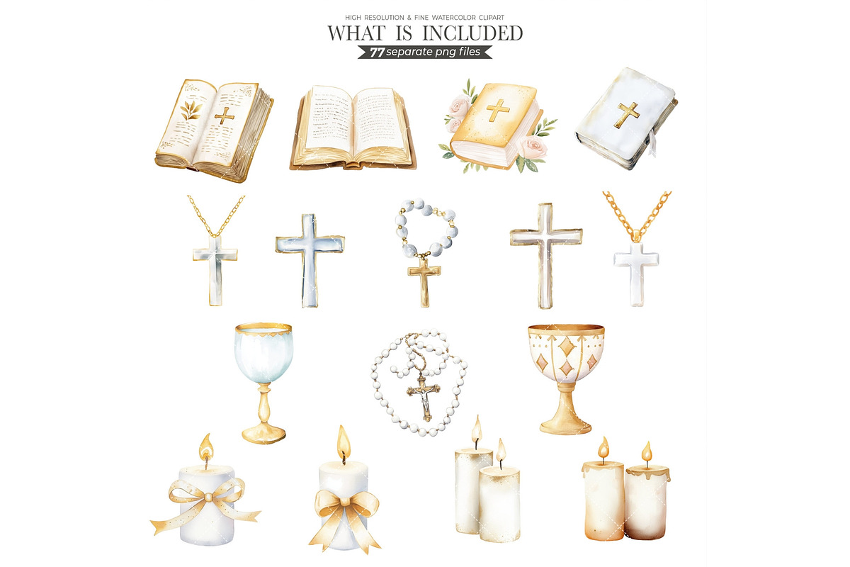 First Holy Communion Watercolor, an Illustration by CharmClipArt (Photo 5 of 9)
