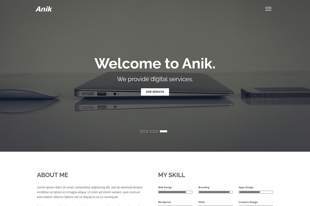 Anik - Personal Portfolio Template, a Websites & App Template by HasThemes