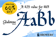 Gladstone Street Font - 60% Off, a Script Font by Michael Browers (Thumbnail 1 of 5)