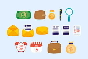 Tax Day Icons Set, a Templates & Theme by studiogstock