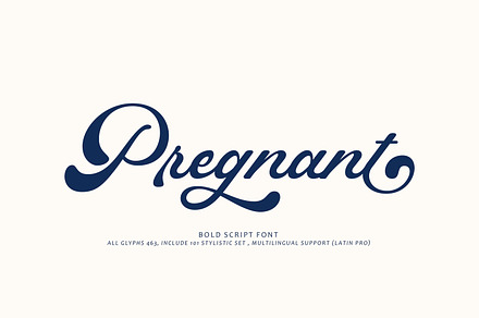 Pregnant - Bold Script Font, a Script Font by Arendxstudio