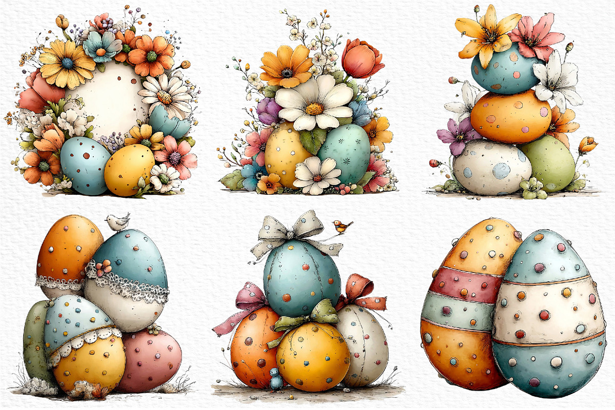 Spring Easter Watercolor Clipart, an Illustration by Craft Nest (Photo 3 of 11)