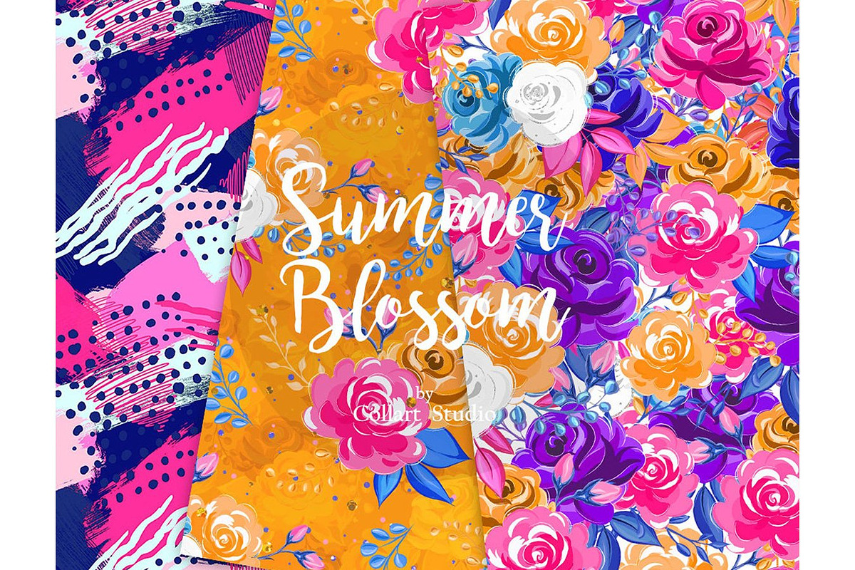 Floral clipart AND floral papers, an Illustration by Collart Studio (Photo 4 of 8)