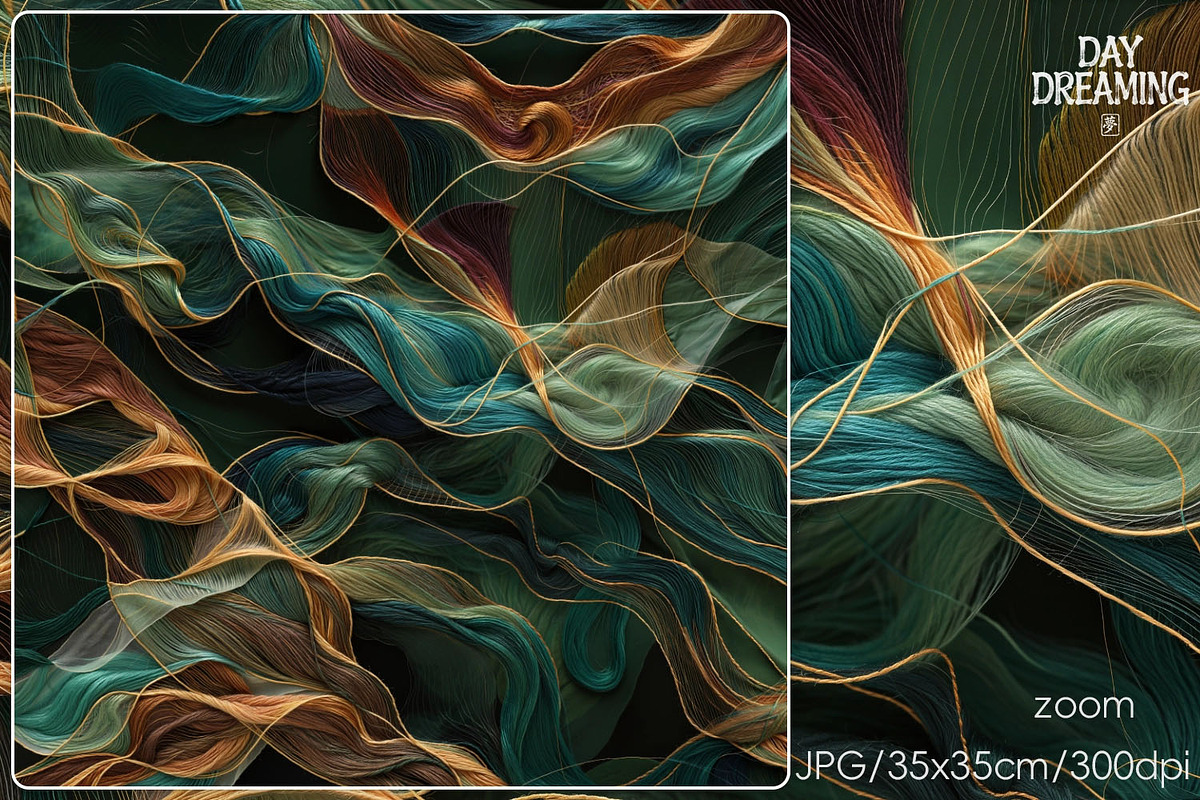 Abstract Flowing Silk Art, a Decorative Illustration by yahu88studio (Photo 6 of 7)