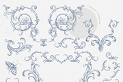 Wedding clip art blue baroque frames, a Decorative Illustration by GrafikBoutique (Thumbnail 3 of 11)