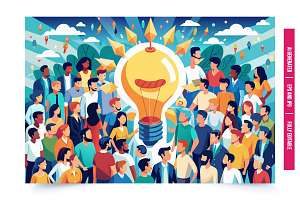 An illustration of a diverse crowd o, an Illustration by Tanuart