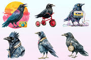 Watercolor Crow Clipart, Funny Raven, a Graphic by CitraGraphics (Thumbnail 3 of 4)