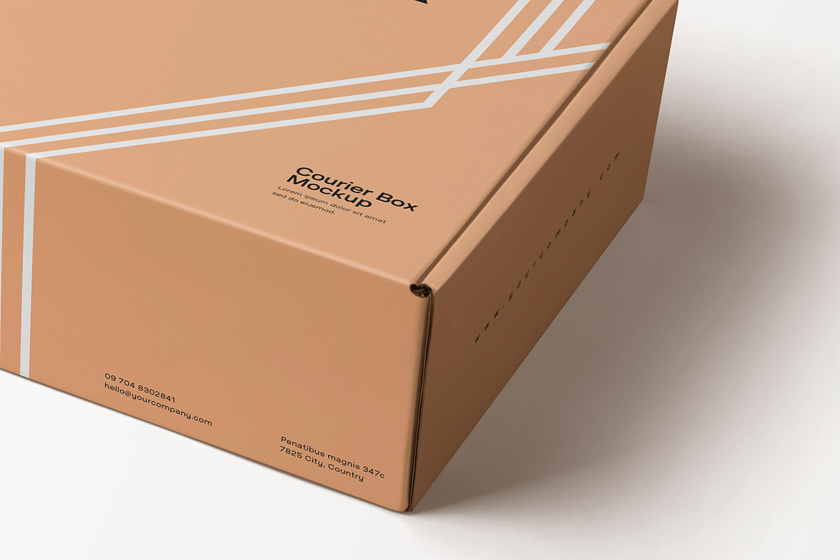 Courier Box Mockup, a Product Mockup by MockupCraft (Photo 4 of 4)