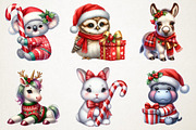 Cute Baby Animals in Christmas Outfi, an Illustration by RobertsArt (Thumbnail 4 of 7)