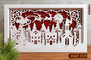 Christmas Village 3D Layered SVG Cut, an Illustration by pixaroma (Thumbnail 14 of 16)