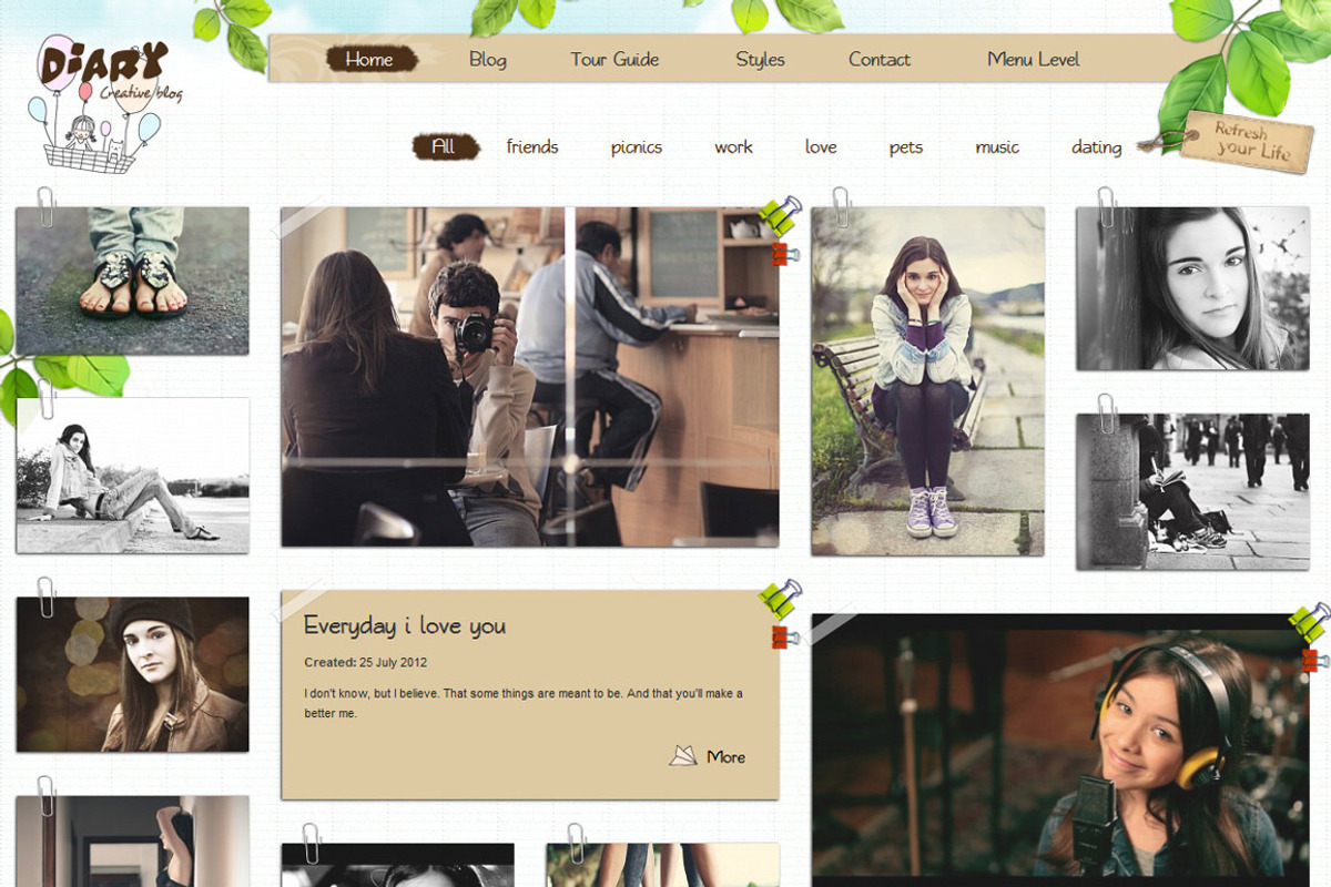 Diary - WordPress Theme, a WordPress Template by TemPlaza (Photo 2 of 4)