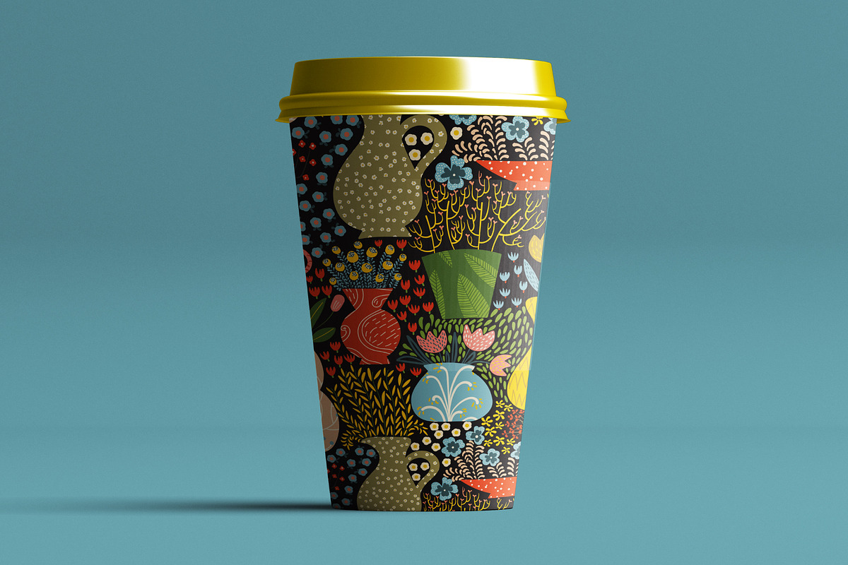 Flowers&Vases seamless pattern, a Pattern Graphic by Daria Miazhevich (Photo 5 of 5)