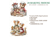 Christmas Mouse Baking Clipart JPG, a Seasonal Illustration by Memories By Lea (Thumbnail 17 of 17)