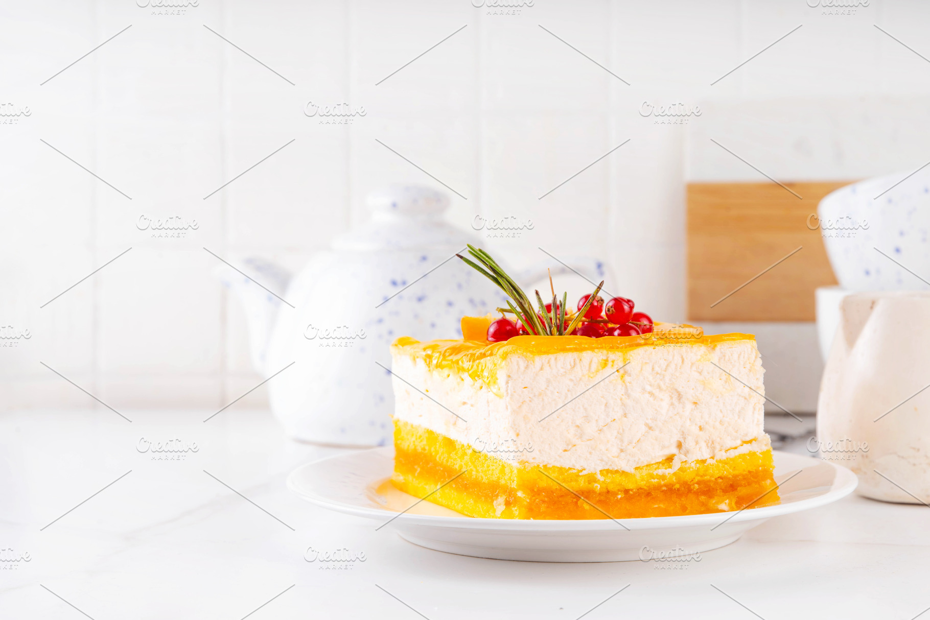 Homemade winter orange cheesecake, a Food & Drink Photo by Rimma