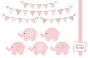 Baby Pink Elephant Vectors, an Illustration by Amanda Ilkov (Thumbnail 2 of 3)