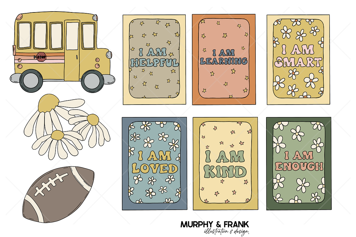 Groovy School Clipart Bundle Kids, a Graphic by Murphy & Frank (Photo 8 of 10)