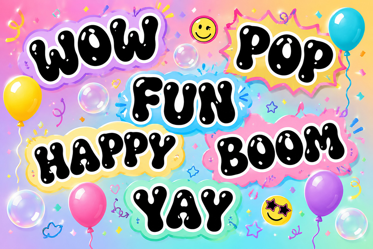 Bubble Balloon, a Slab Serif Font by Wow Magic (Photo 3 of 3)