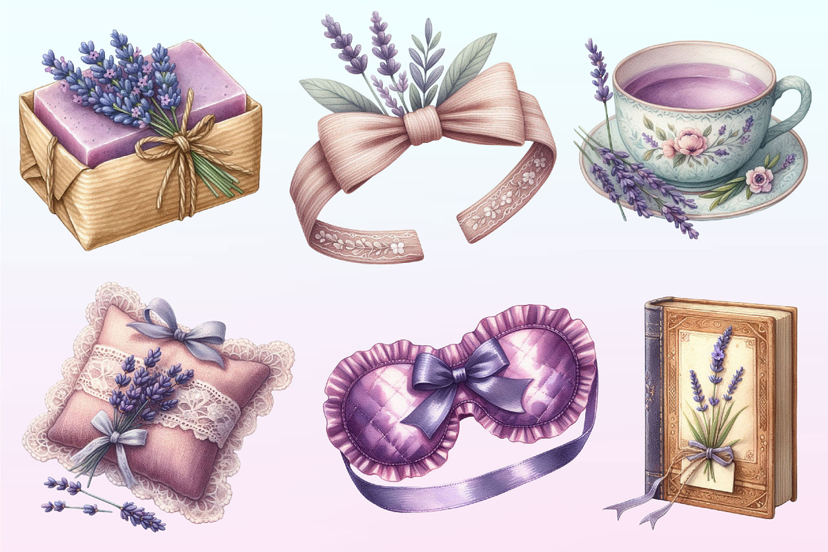 Watercolor Lavender Pamper Time, a Graphic by CitraGraphics (Photo 3 of 4)