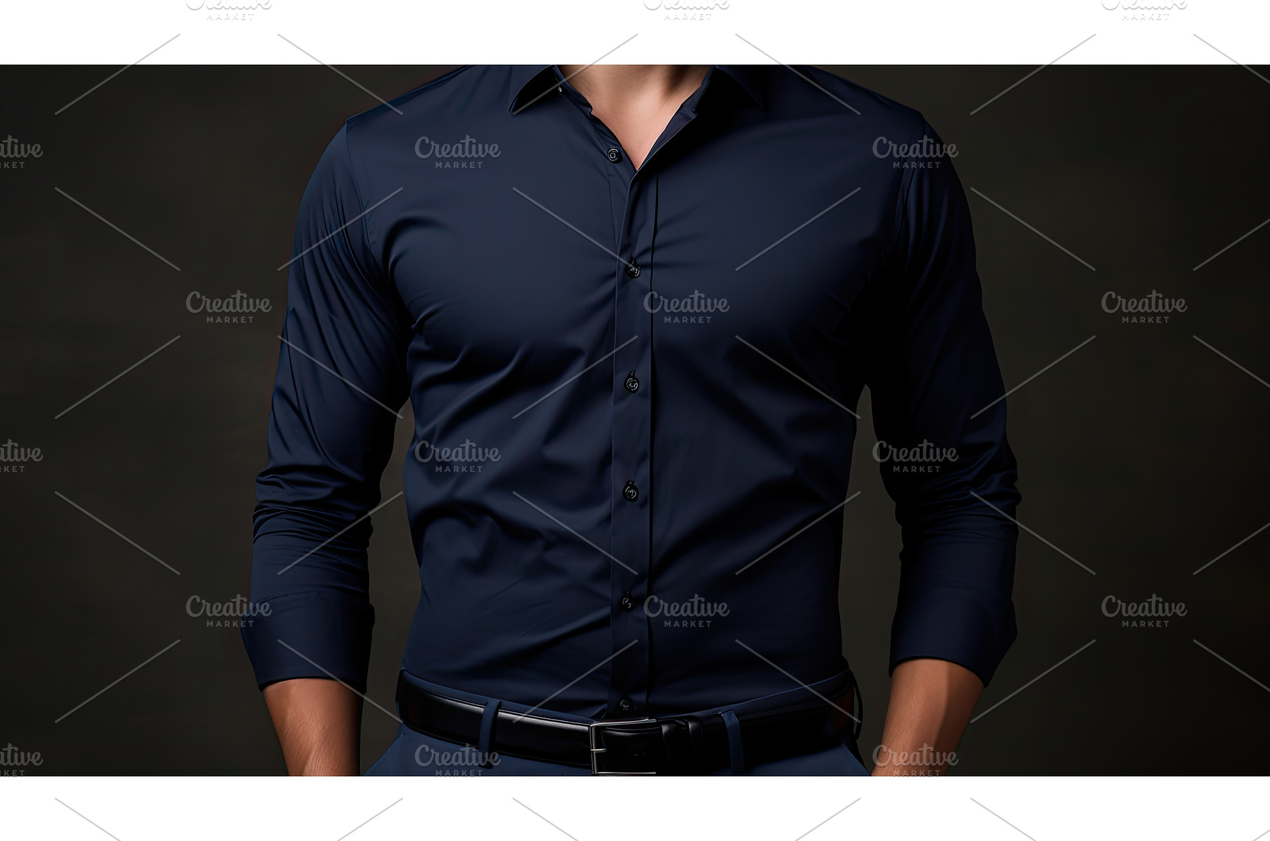 style navy shirt ai generated, a Beauty & Fashion Photo by pikepicture