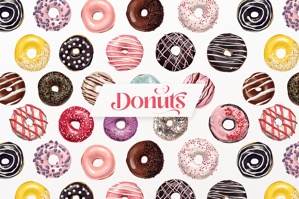 Donuts VECTOR illustrations, a Food Illustration by Natalka Dmitrova art (Photo 27 of 27)