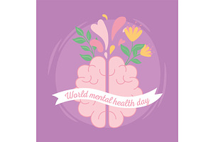 world mental health banner, a Healthcare Illustration by studiogstock