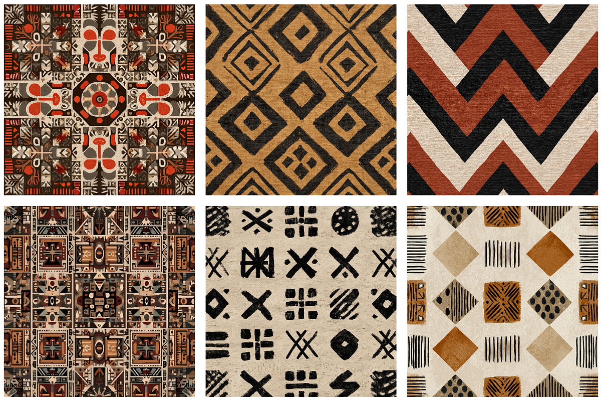 African Mudcloth background Patterns, a Background Graphic by DreamArtGraphic (Photo 5 of 5)