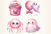 Pink Halloween Clipart. Cute Hallowe, an Illustration by Libby Wishes (Thumbnail 3 of 6)