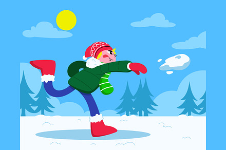 Winter Activity Full Illustration