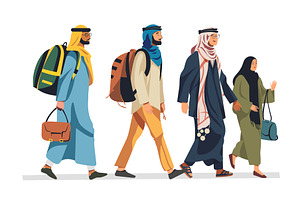 Two Middle Eastern men carrying, a Person Illustration by Vectorstockersland