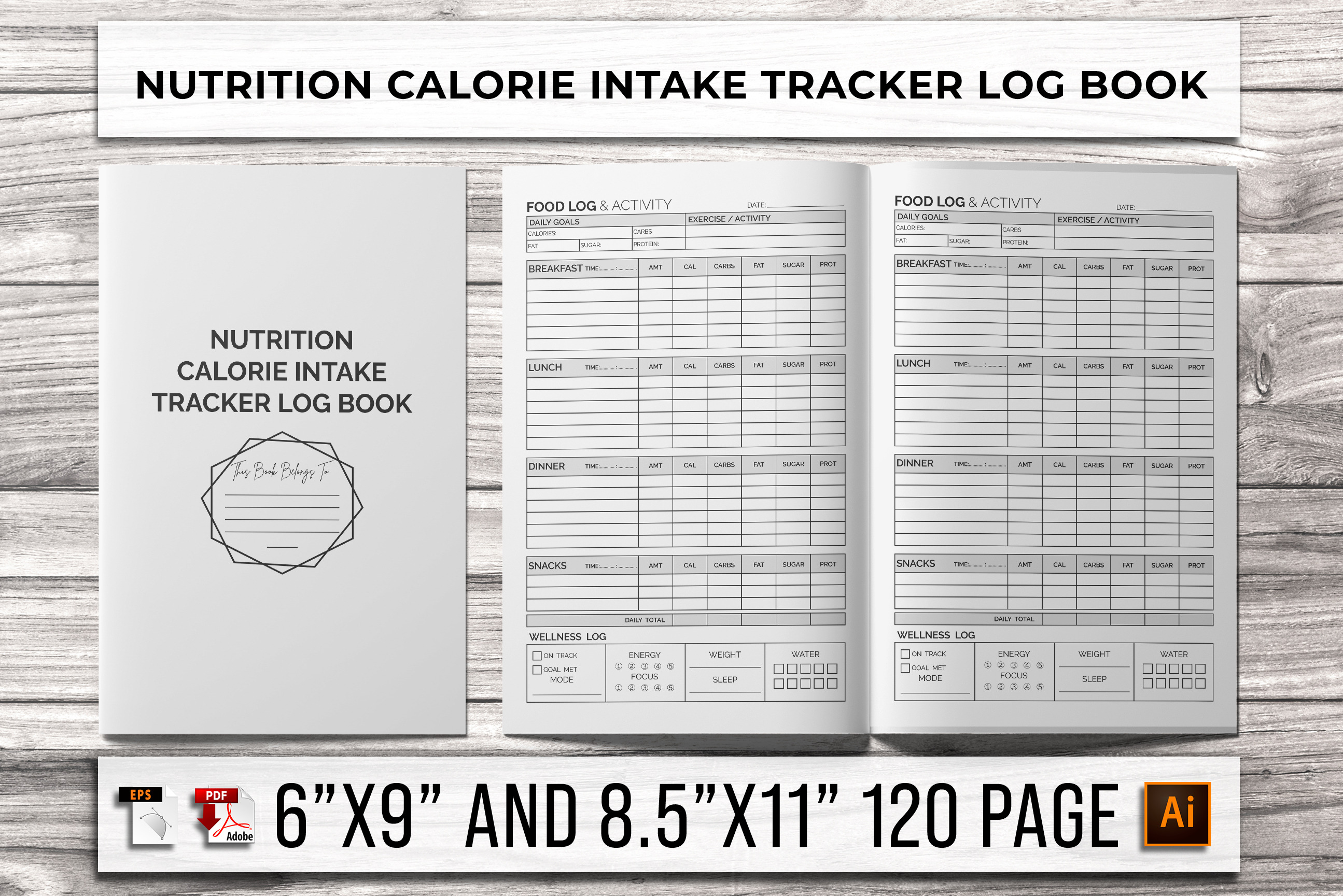 Nutrition Calorie Intake Tracker Log, a Templates & Theme by Graphicsnext